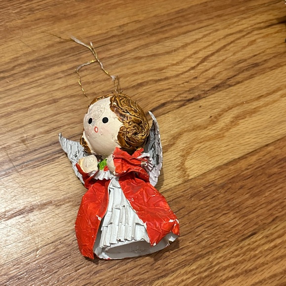 Red and Silver Angel Ornament - Picture 1 of 2